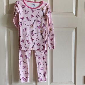 Pink  Western Print Kids Pajama Set